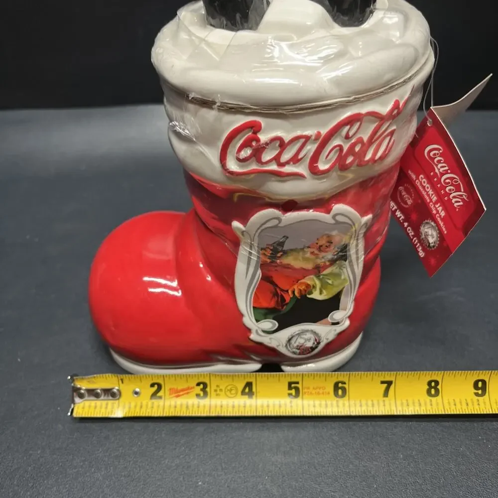 Vintage Coca Cola 75th Anniversary Santa Boot Cookie Jar Ceramic Coke Christmas